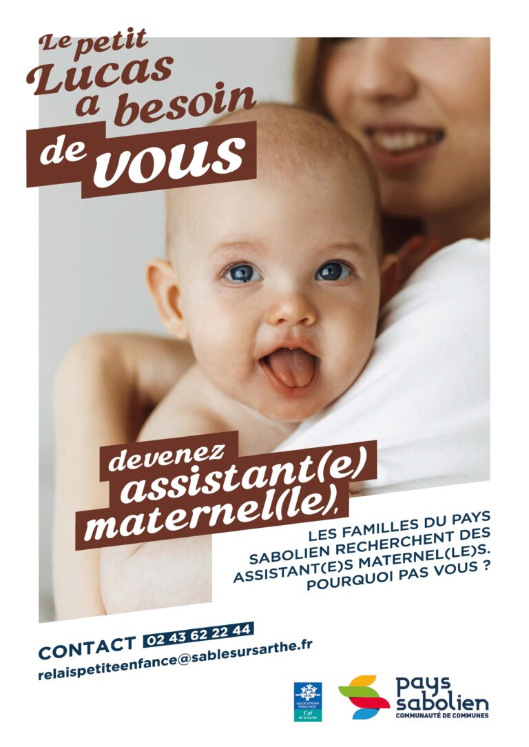 2023 Affiche campagne assistant(e) maternel(le)-bébé